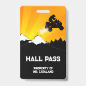 Atv jump Teacher Hall Pass Badge (Achterkant)