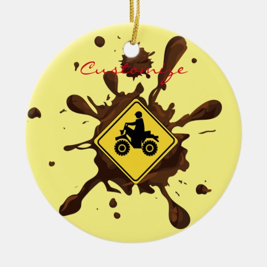 ATV Mudding Sign Thunder_Cove Keramisch Ornament (Voorkant)