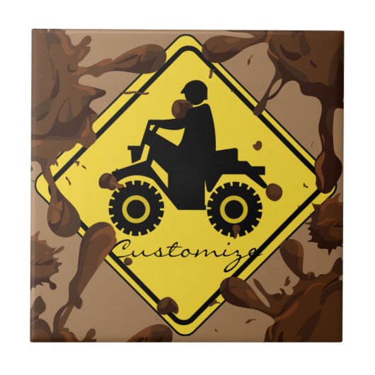 ATV Mudding Sign Thunder_Cove Tegeltje (Voorkant)