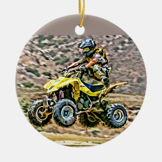 ATV Off Road Running Keramisch Ornament (Voorkant)