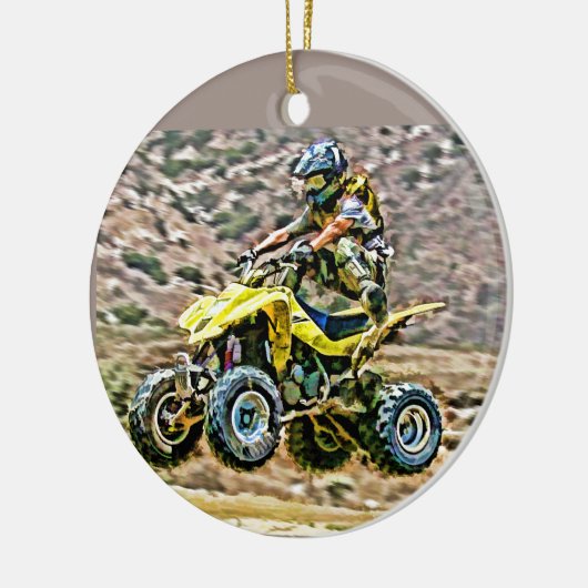 ATV Off Road Running Keramisch Ornament (Links)
