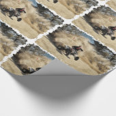 ATV op Dirt Road in Dust Cloud met Edges Cadeaupapier (Hoek)