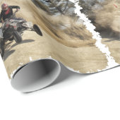 ATV op Dirt Road in Dust Cloud met Edges Cadeaupapier (Rol Hoek)