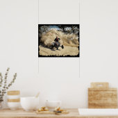 ATV op Dirt Road in Dust Cloud met Edges Poster (Keuken)
