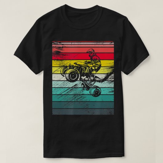 ATV Quad Bike 4 Wheeler Retro  ATV Riding F T-shirt (Design voorkant)