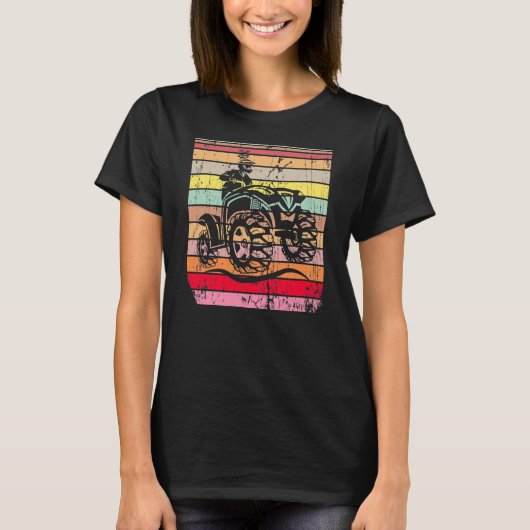 ATV Quad Bike 4 Wheeler  Retro ATV Riding T-shirt (Voorkant)