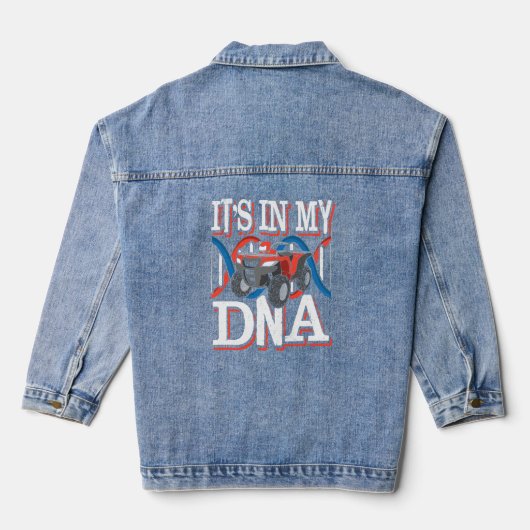ATV Quad Bike zit in mijn DNA Gag Denim Jacket (Achterkant)