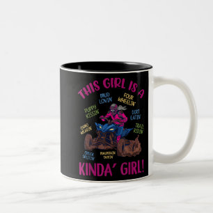 ATV Quad Biking Gezegde Four Wheeler Girls Funny U Tweekleurige Koffiemok
