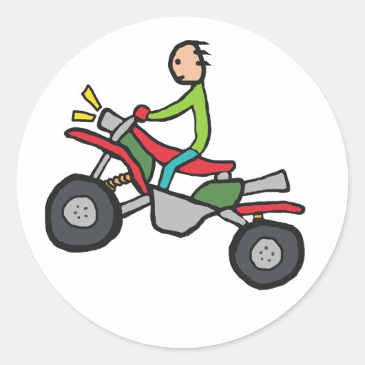 ATV Quad Biking Ronde Sticker (Voorkant)