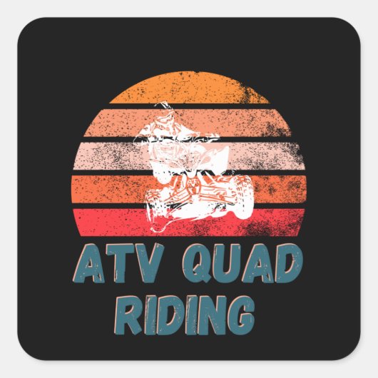 ATV Quad rijden Vierkante Sticker (Voorkant)