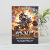 ATV Quad-verjaardagsfeest Uitnodiging  (Staand voorkant)