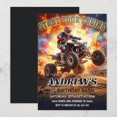 ATV Quad-verjaardagsfeest Uitnodiging  (Voorkant / Achterkant)
