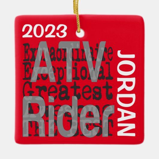 ATV Rider Buitengewoon CUSTOM Keramisch Ornament (Voorkant)