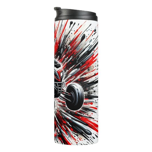 ATV Rider Explosieve Abstracte Kunst Thermosbeker (Geroteerd rechts)