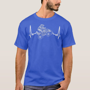 ATV Rider Four Wheeler Off Road Biker Heartbeat Qu T-shirt