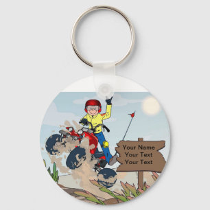 ATV Rider - Mannelijke Cartoon op PrintedPerfectio Sleutelhanger