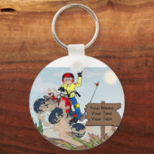 ATV Rider - Mannelijke Cartoon op PrintedPerfectio Sleutelhanger (Voorkant)