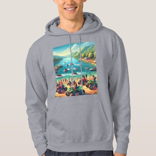 ATVs &Jetski & Wave Runners & Seadoos on Beach Hoodie (Voorkant)