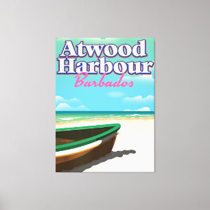 Atwood Harbour Bahama's reisposter Canvas Afdruk