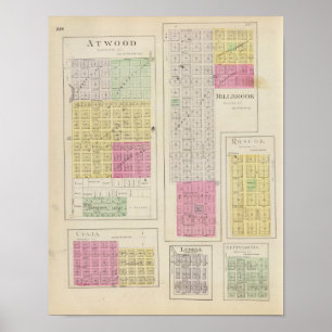 Atwood, Millbrook, Roscoe, Celia, Ludell, Kansas Poster
