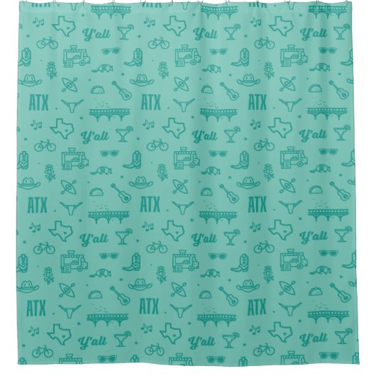 ATX douchegordijn (Blauwgroen) (Voorkant)