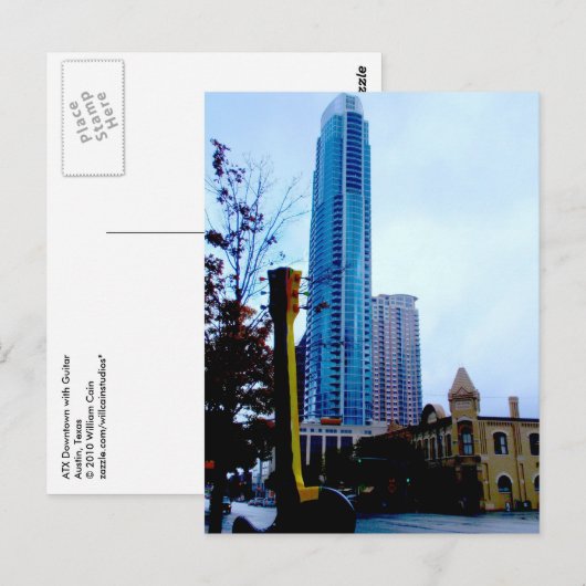 ATX Downtown met Guitar Briefkaart (Voorkant / Achterkant)