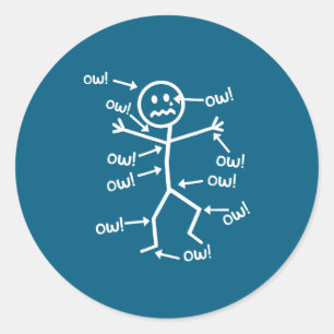 Au Au Au Komedie Stok Karakter Grappige Chronische Ronde Sticker