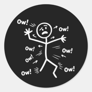 Au Au Au Komedie Stok Karakter Grappige Chronische Ronde Sticker