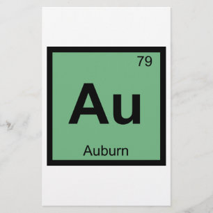 Au - Auburn Maine Chemie Periodiek Systeem Symbool