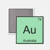 Au - Australia Chemistry Element Symbol Aussie T-s Magneet (Voorkant / Achterkant)