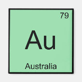 Au - Australia Chemistry Element Symbol Aussie T-s Magneet (Voorkant)