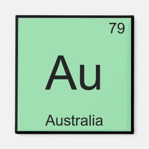 Au - Australië Chemie Elementsymbool Aussie T-shir Magneet