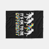 Au-bewustzijn Dinosaurus Cadeau Wees Verschillend Fleece Deken (Voorkant (Horizontaal))