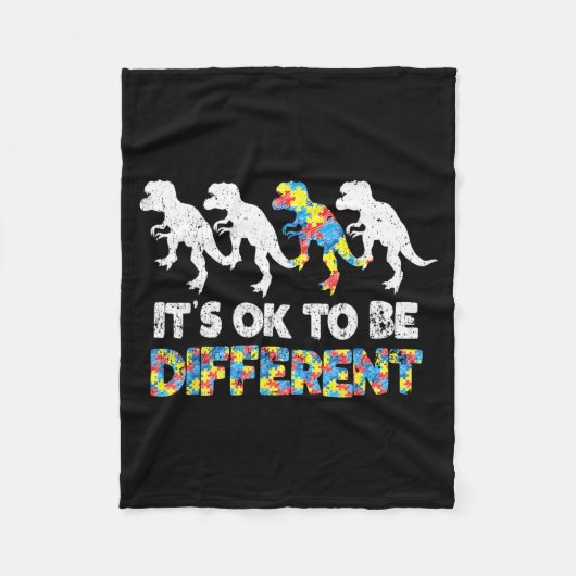 Au-bewustzijn Dinosaurus Cadeau Wees Verschillend Fleece Deken (Voorkant)