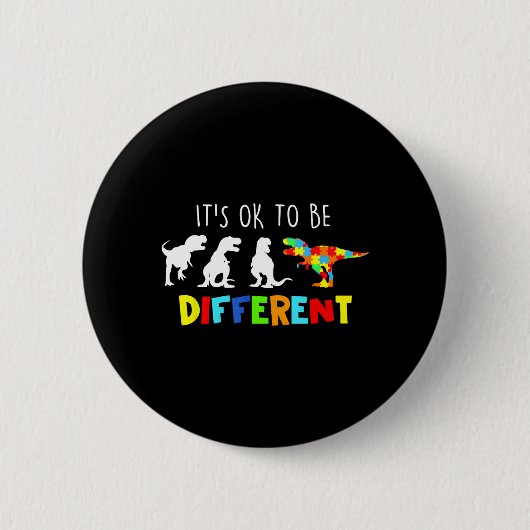 Au bewustzijn dinosaurus kind jongens zijn anders ronde button 5,7 cm (Voorkant)