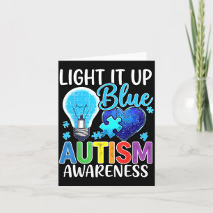 Au-bewustzijn gloeilamp schijnt blauw kaart
