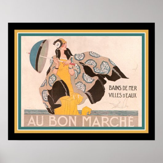 "Au Bon Marche" 1923 Art Deco Poster (Voorkant)