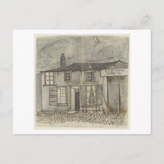 Au Charbonnage Café, Vincent van Gogh Briefkaart (Voorkant)