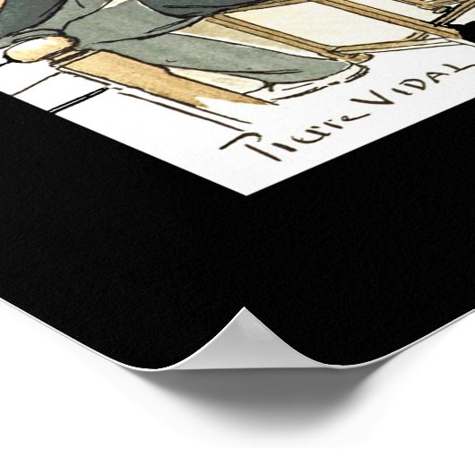 Au Chat Noir ~ Bij de zwarte kat ~ Pierre Vidal Poster (Hoek)