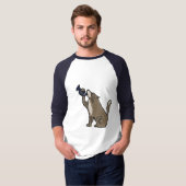 AU- Cute Wolf die het Trumpet-Shirt afspeelt T-shirt (Voorkant volledig)