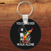 Au Dad Suprt Alone Puzzle Youll Never Walk Sleutelhanger (Voorkant)