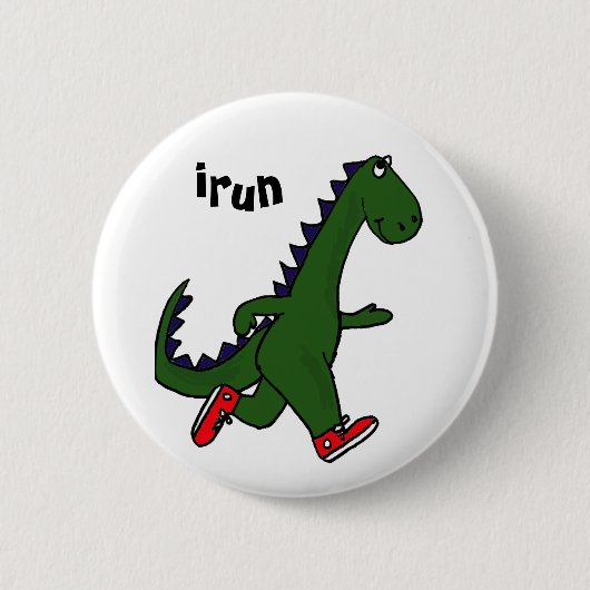 AU- Funny Jogging Dinosaur Button (Voorkant)