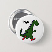AU- Funny Jogging Dinosaur Button (Voorkant /achterkant)