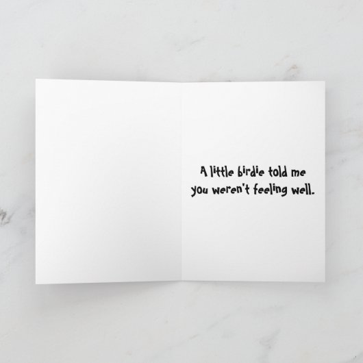 AU- Funny Rooster Get Well Kaart (Binnen)