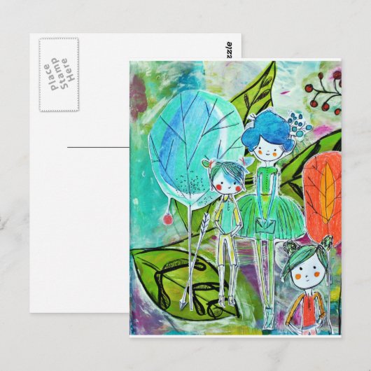 Au jardin briefkaart (Voorkant / Achterkant)