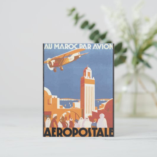 Au Maroc Par Avion Aeropostale, Briefkaart (Staand voorkant)