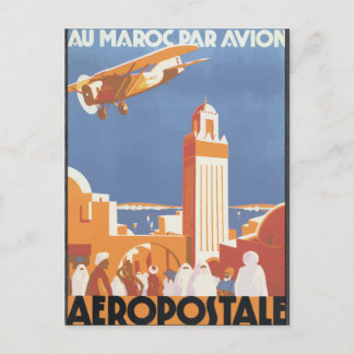 Au Maroc Par Avion Aeropostale,  Briefkaart
