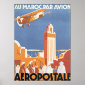 Au Maroc Par Avion Aeropostale,  Poster (Voorkant)