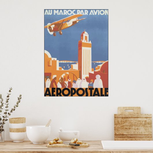 Au Maroc Par Avion Aeropostale,  Poster (Keuken)