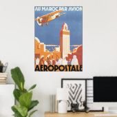 Au Maroc Par Avion Aeropostale,  Poster (Thuiskantoor)